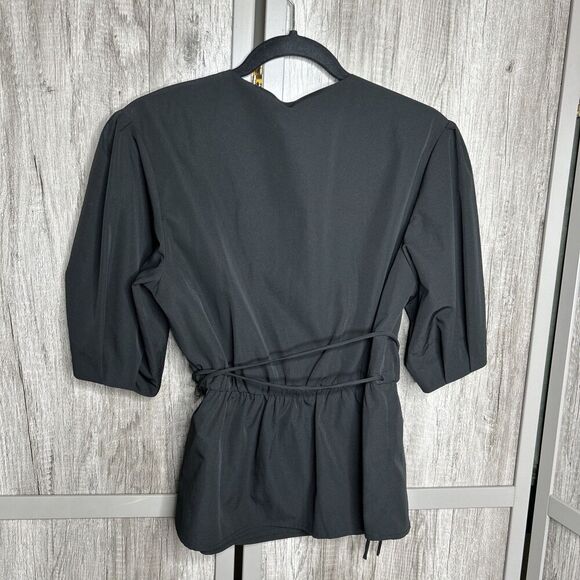 Rebecca Minkoff Black Mary Wrap Top Size Small - Picture 8 of 8